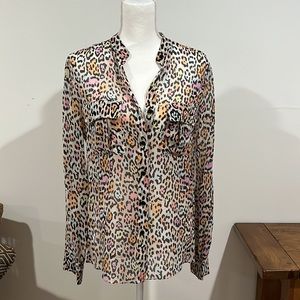 BCBG Long sleeve button up blouse